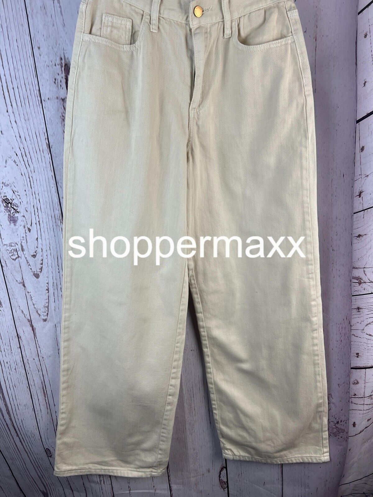 WOMEN'S HIGH-RISE WIDE LEG JEANS - UNIVERSAL THREAD, OF - WHITE, SIZE 4