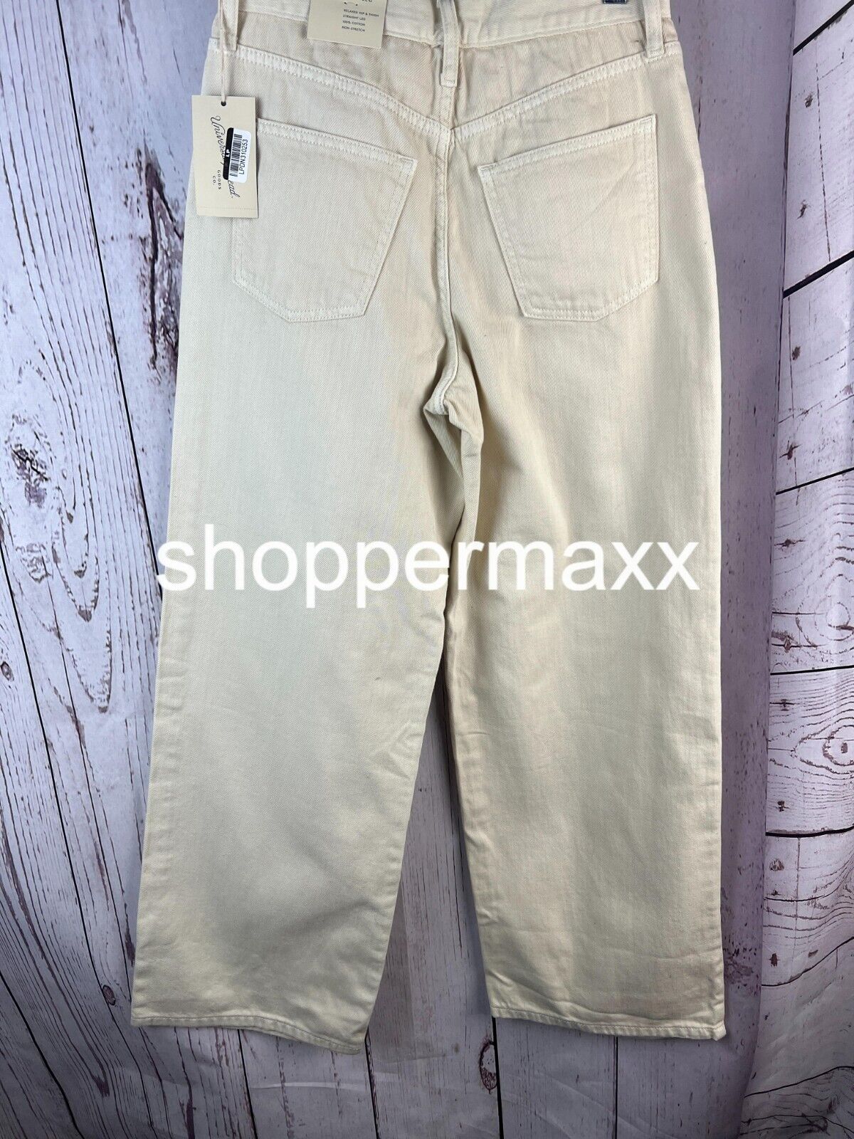 WOMEN'S HIGH-RISE WIDE LEG JEANS - UNIVERSAL THREAD, OF - WHITE, SIZE 4