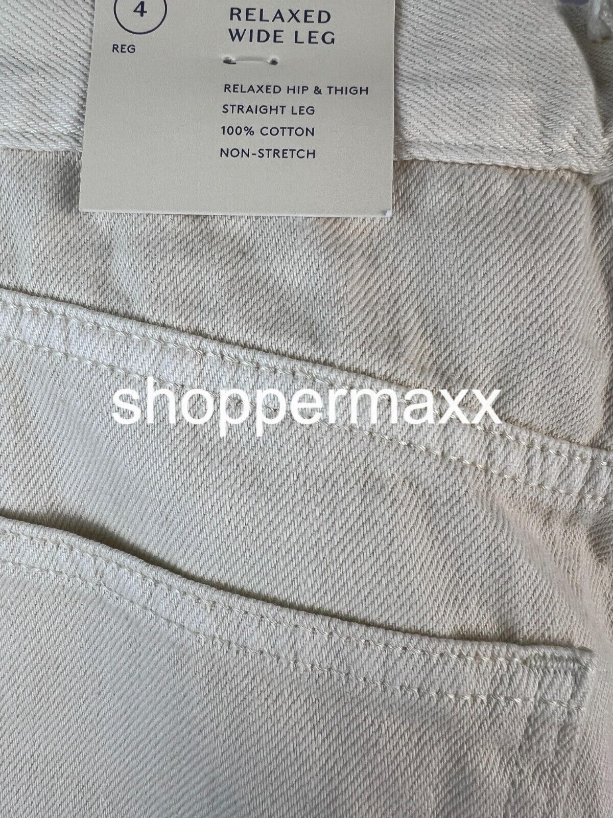WOMEN'S HIGH-RISE WIDE LEG JEANS - UNIVERSAL THREAD, OF - WHITE, SIZE 4