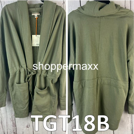 WOMEN'S DRAPE FRONT JACKET - KNOX ROSE, OLIVE GREEN, SIZE MEDIUM