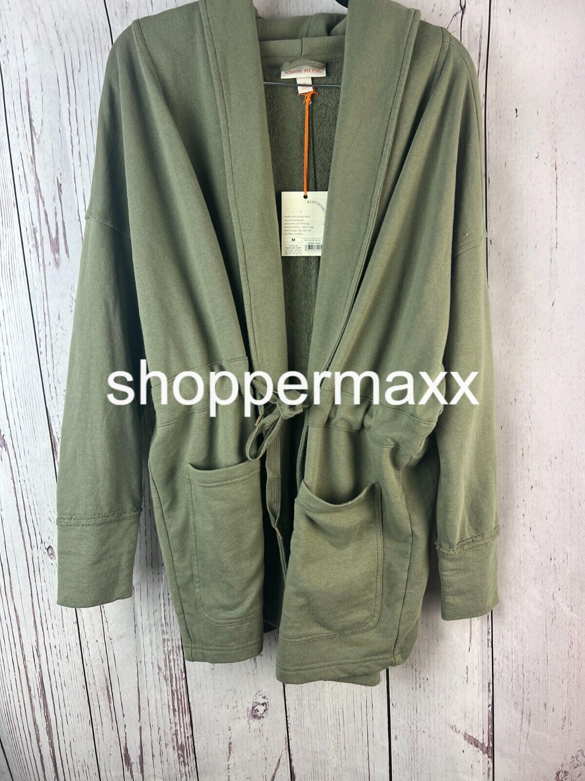 WOMEN'S DRAPE FRONT JACKET - KNOX ROSE, OLIVE GREEN, SIZE MEDIUM