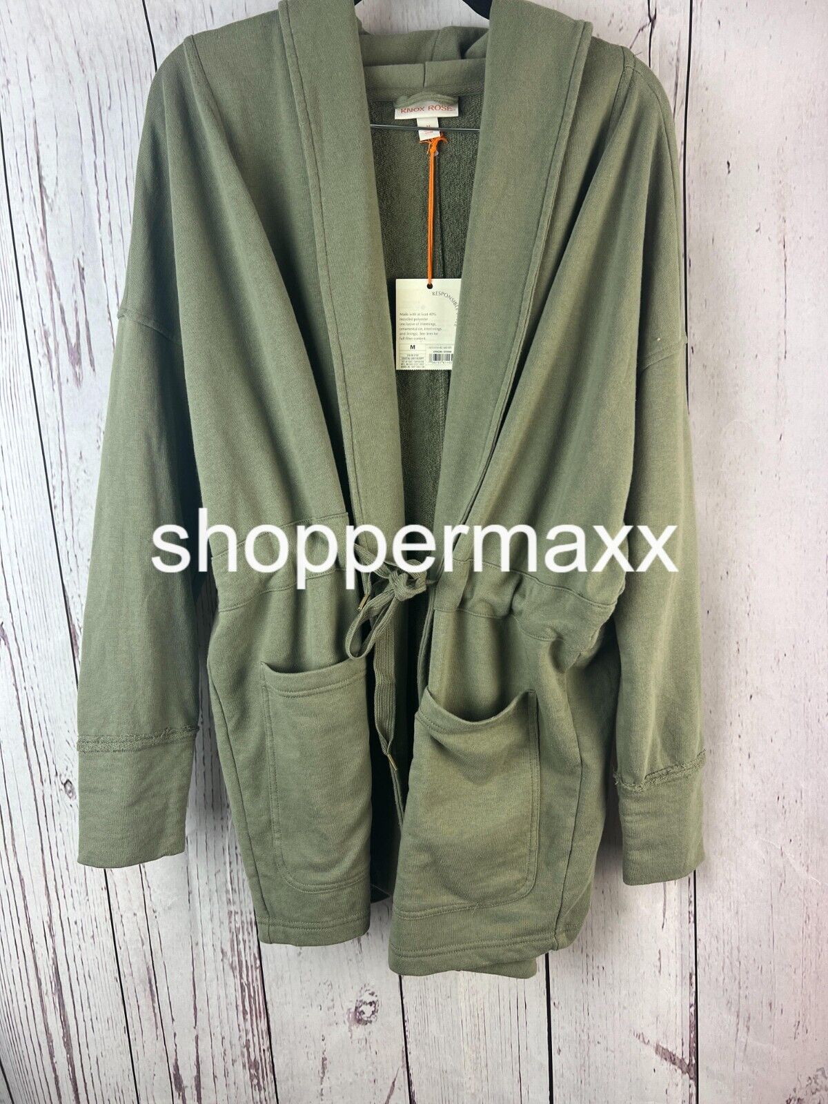 WOMEN'S DRAPE FRONT JACKET - KNOX ROSE, OLIVE GREEN, SIZE MEDIUM