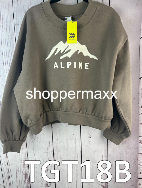 Womens Pullover Graphic Fleece Sweatshirt drop-shoulder Soft Lighweight GRAY  XL