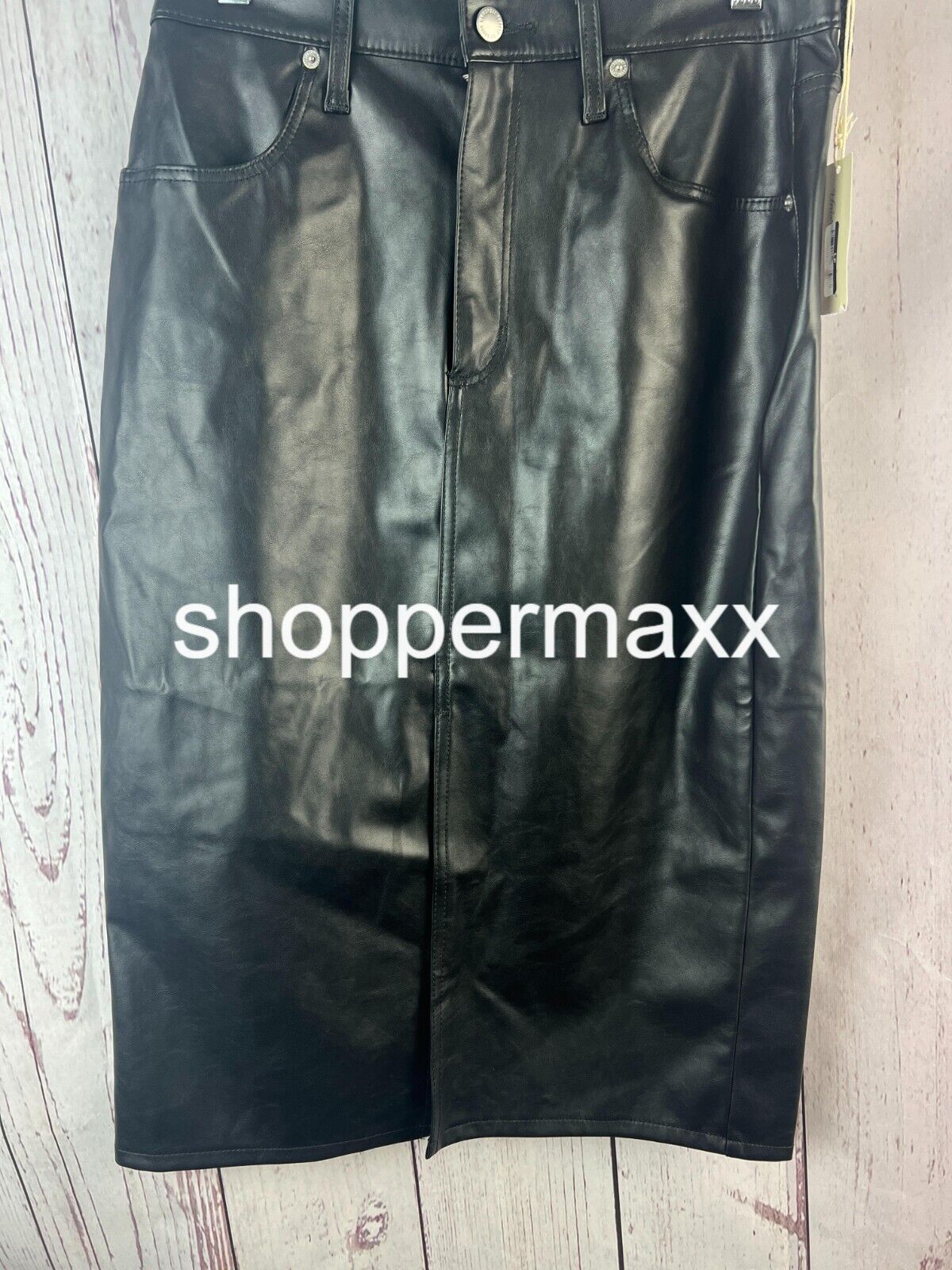 Women's Super-High Rise Faux Leather Midi Skirt-Universal Thread, Black, Size 10