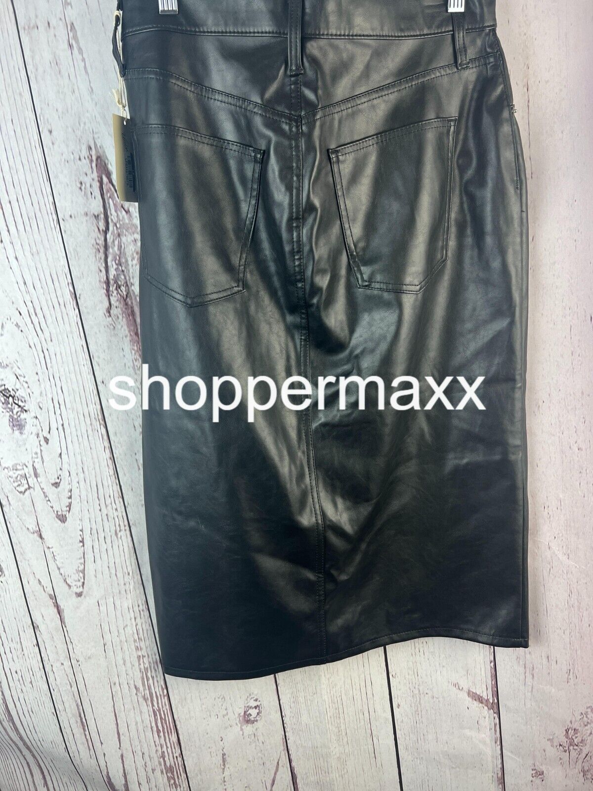 Women's Super-High Rise Faux Leather Midi Skirt-Universal Thread, Black, Size 10