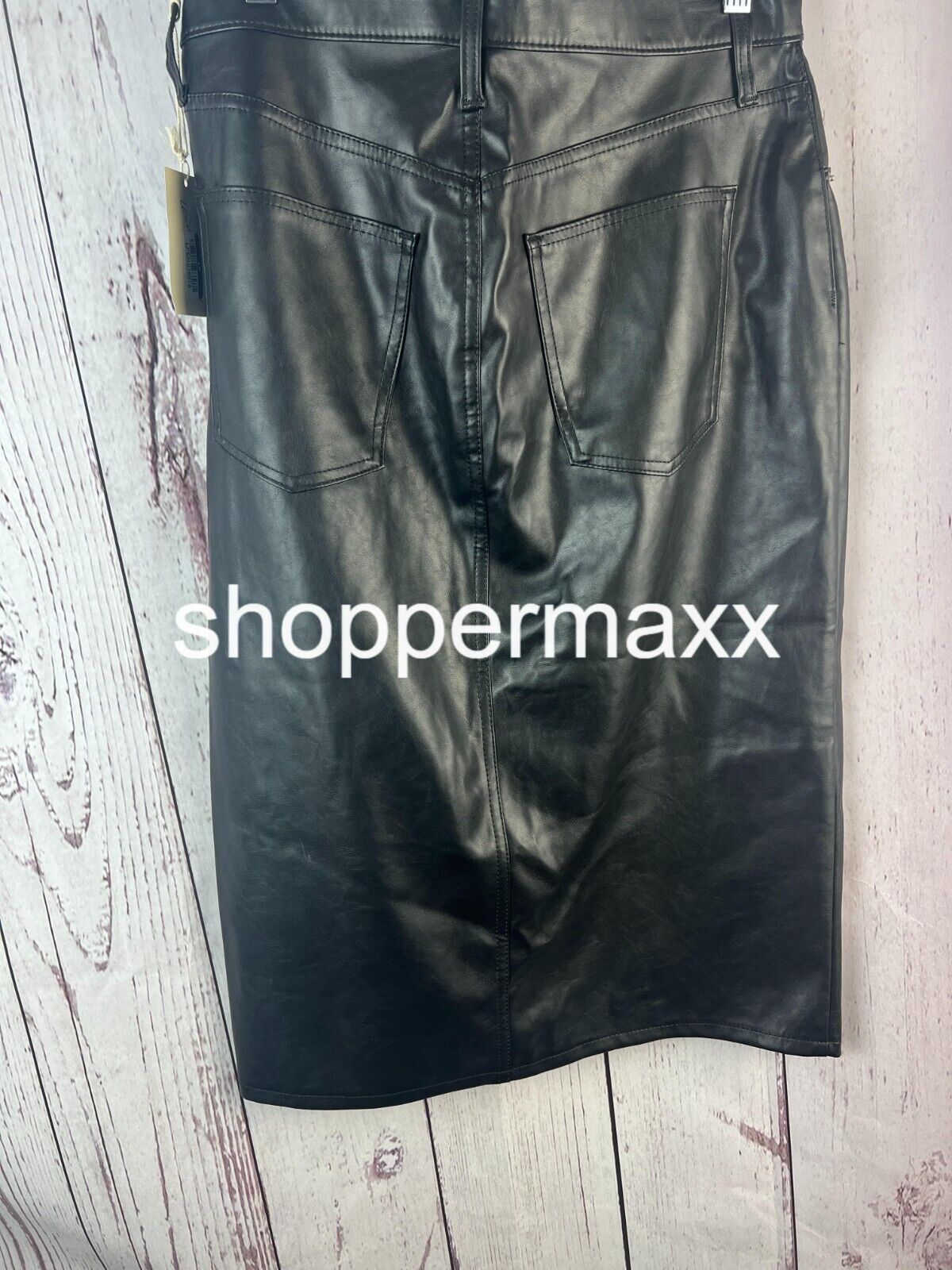 Women's Super-High Rise Faux Leather Midi Skirt-Universal Thread, Black, Size 10