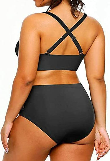 Yonique Women Bikini High Waisted Swimsuits Bathing Suits Tummy Control Swimwear