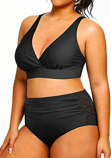 Yonique Women Bikini High Waisted Swimsuits Bathing Suits Tummy Control Swimwear