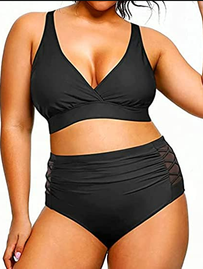 Yonique Women Bikini High Waisted Swimsuits Bathing Suits Tummy Control Swimwear
