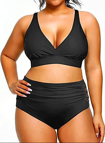 Yonique Women Bikini High Waisted Swimsuits Bathing Suits Tummy Control Swimwear
