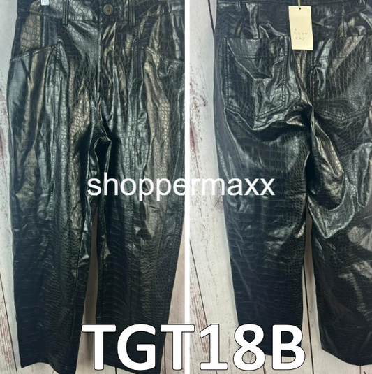 WOMEN'S HIGH-RISE FAUX CROC PANTS - A NEW DAY, BLACK, SIZE 6