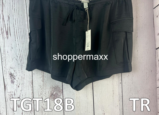 Women's Mid-Rise Cargo Satin Shorts - A New Day, Black, Size Large