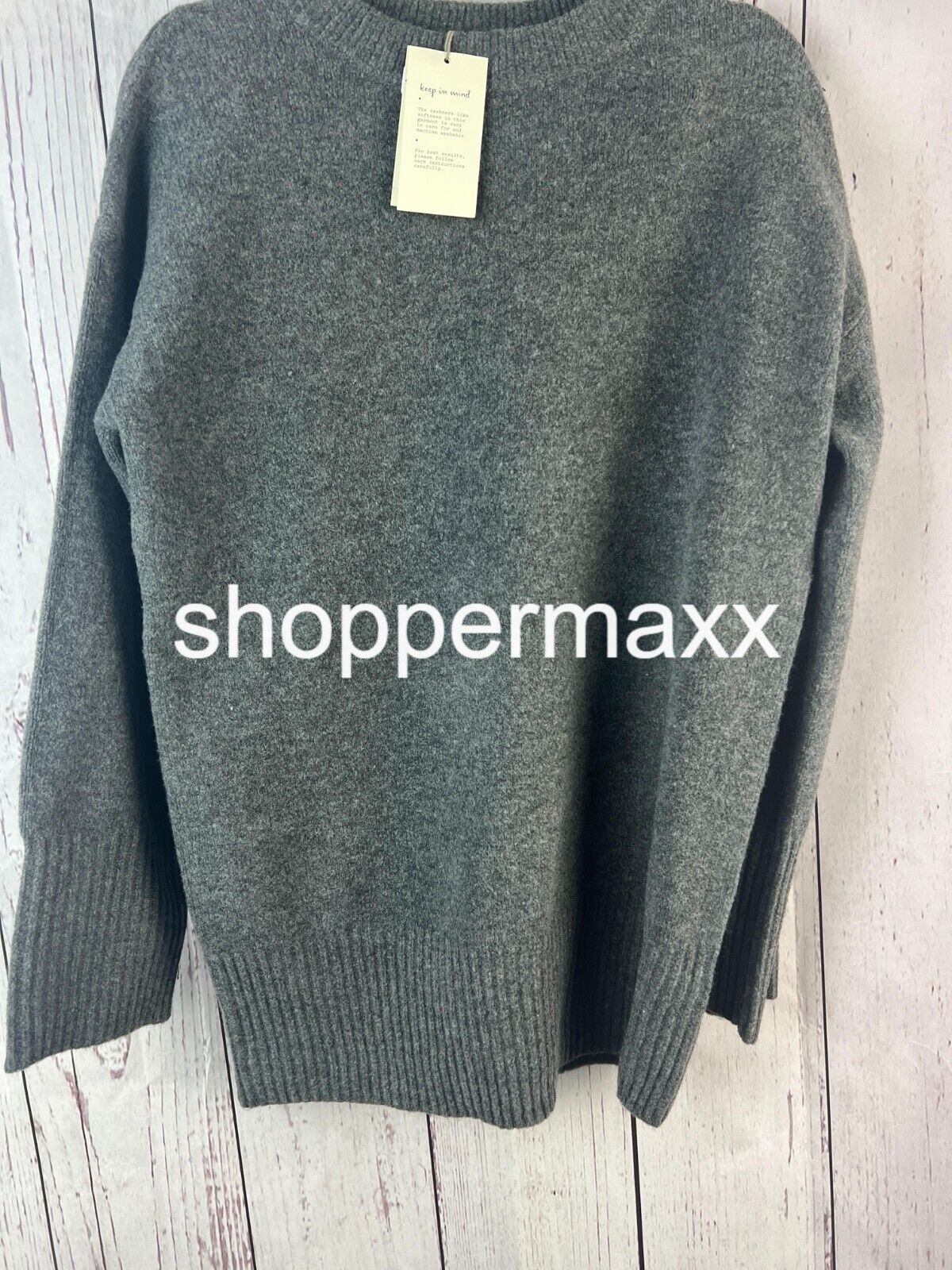 Women's Crewneck Tunic Pullover Sweater - A New Day, Dark Gray, Size X-Small