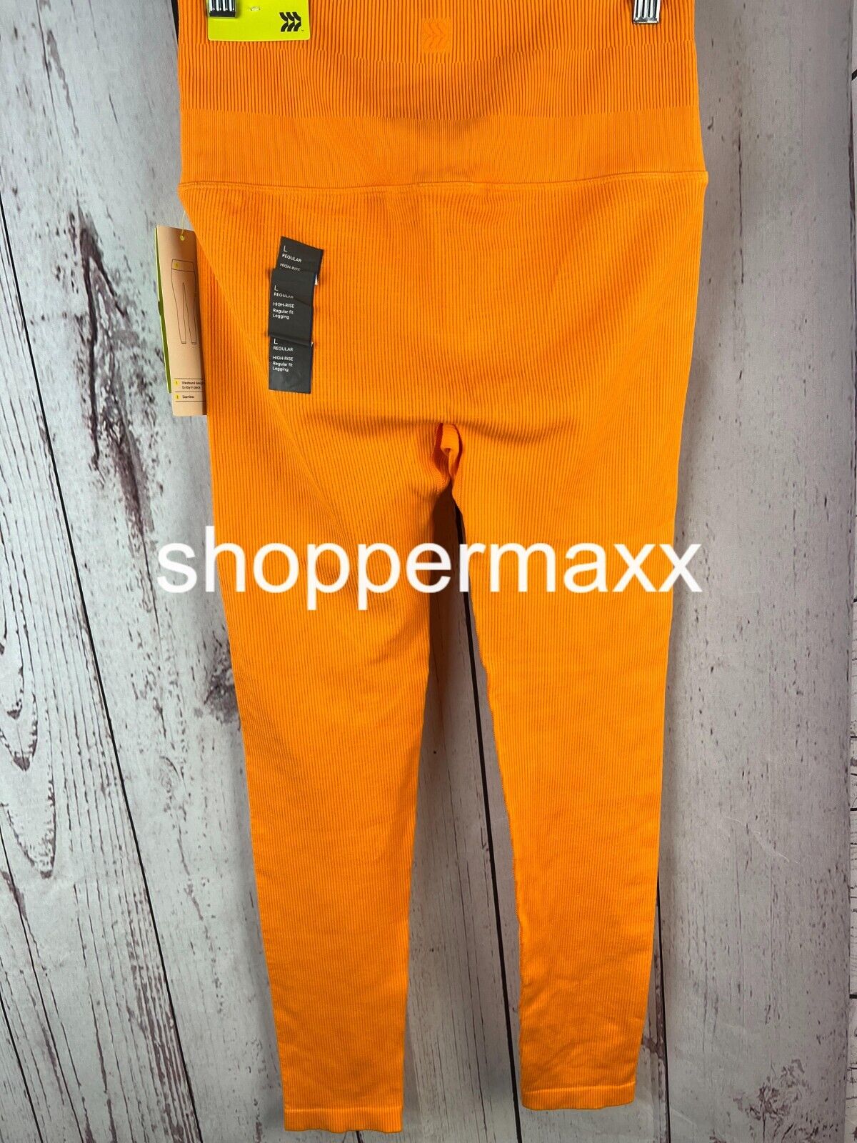 Women's Seamless High-Rise Rib Leggings Pants midweight, moisture wicking   L