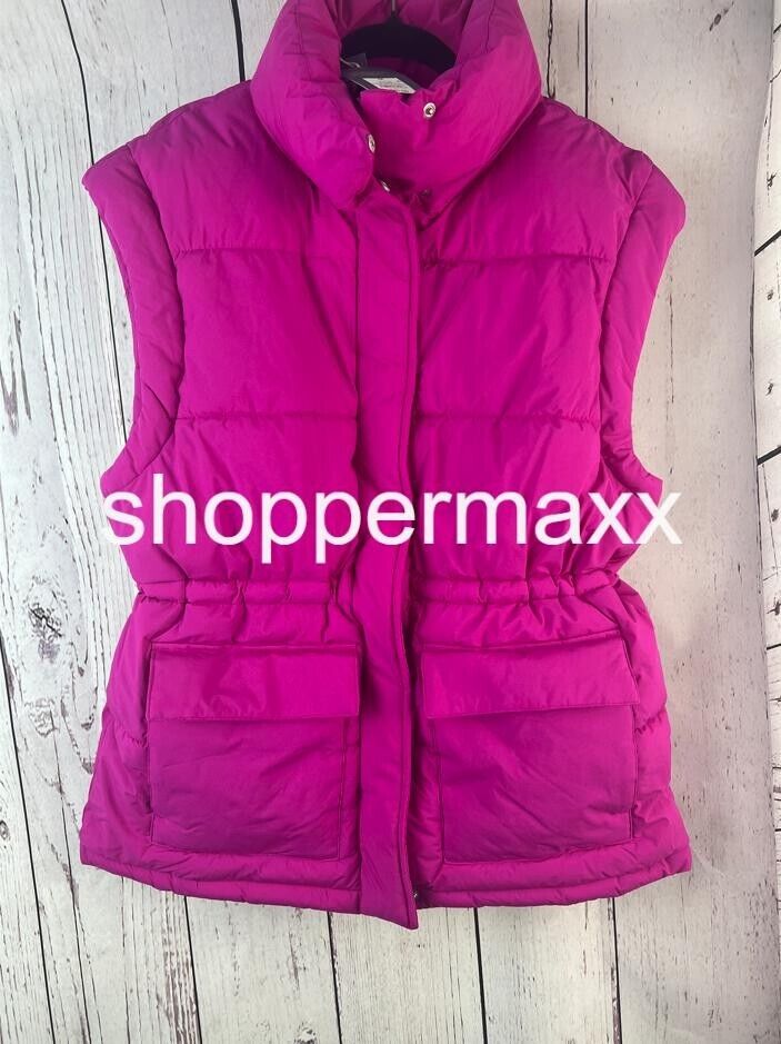 WOMEN'S PUFFER VEST - UNIVERSAL THREAD, PURPLE, SIZE MEDIUM