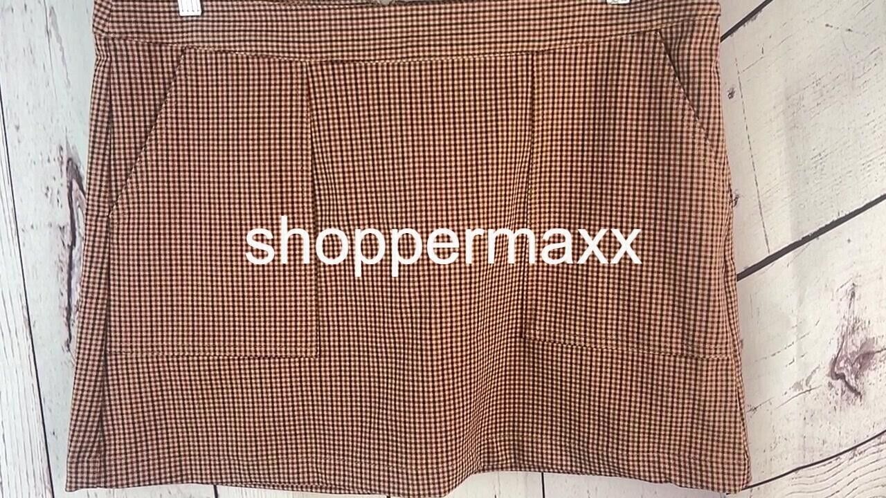 Women's Mini Skirt - A New Day, Brown Plaid, Size Large