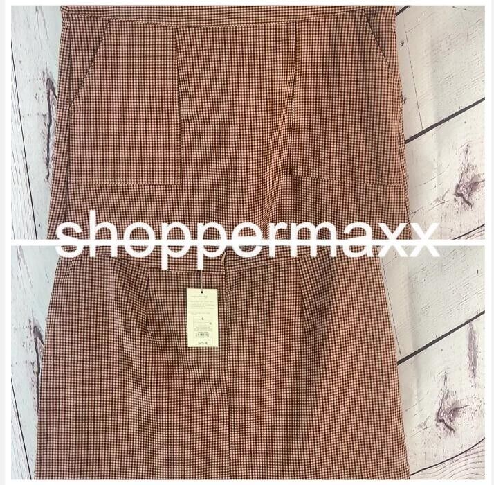 Women's Mini Skirt - A New Day, Brown Plaid, Size Large