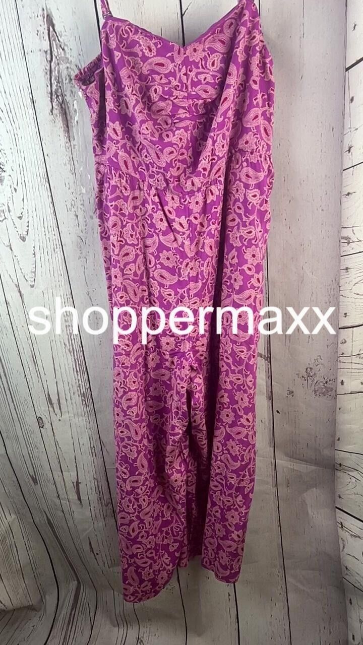 Women's Sleeveless Jumpsuit - Knox Rose, Magenta Floral, Size XX-Large