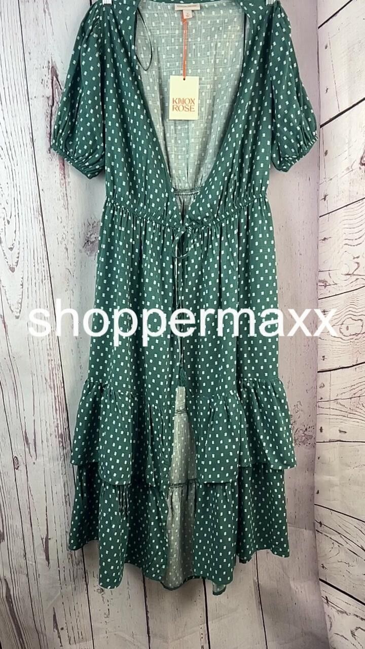 Women's Short Sleeve Wrap Dress - Knox Rose, Green, Size X-Small