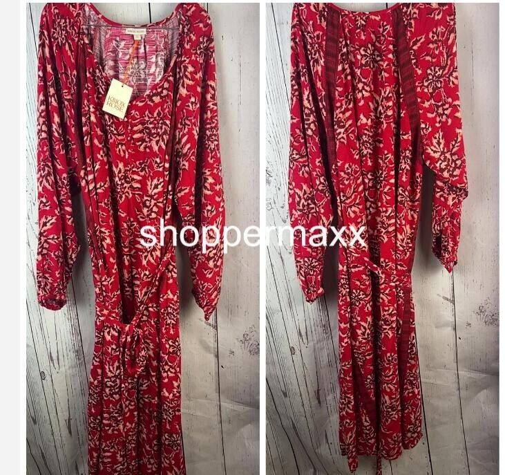 Women's Plus Size Long Sleeve Maxi Dress - Knox Rose, Red, Size 3X