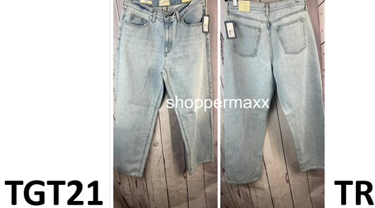 Women's Mid-Rise 90's Baggy Jeans - Universal Thread, Light Wash, Size 10 Short