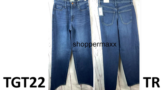 Women's High-Rise Wide Leg Cotton Jeans-Universal Thread, Dark Wash, Size 4 Long