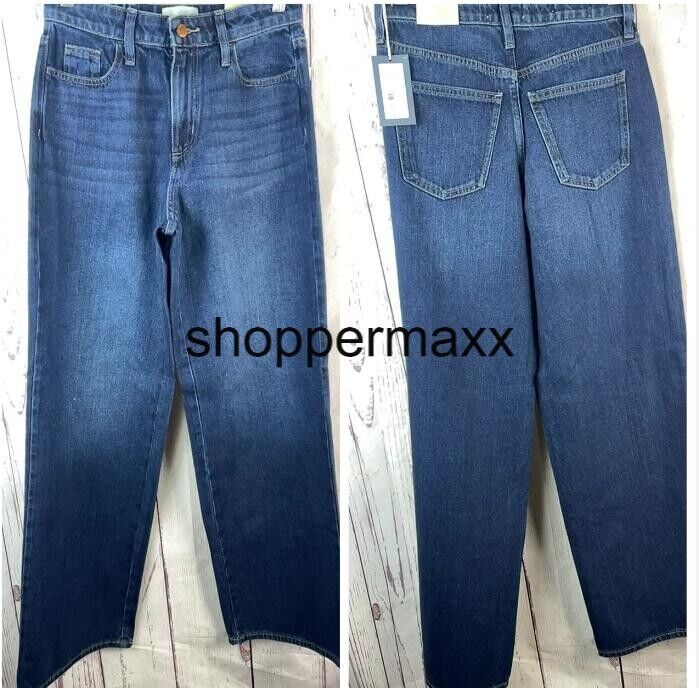 Women's High-Rise Wide Leg Cotton Jeans-Universal Thread, Dark Wash, Size 4 Long
