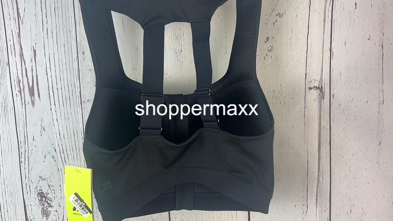 Women's Sculpt High Support Zip-Front Sports Bra - All In Motion, Black, 38D