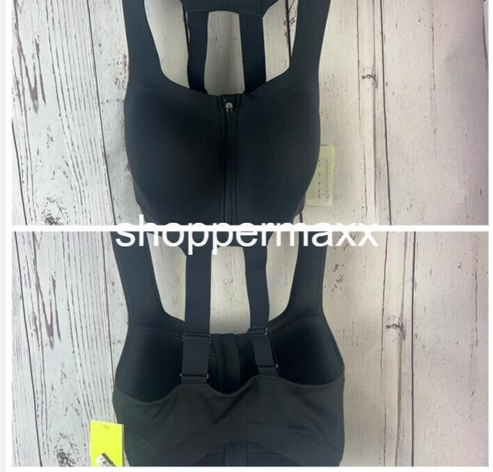 Women's Sculpt High Support Zip-Front Sports Bra - All In Motion, Black, 38D