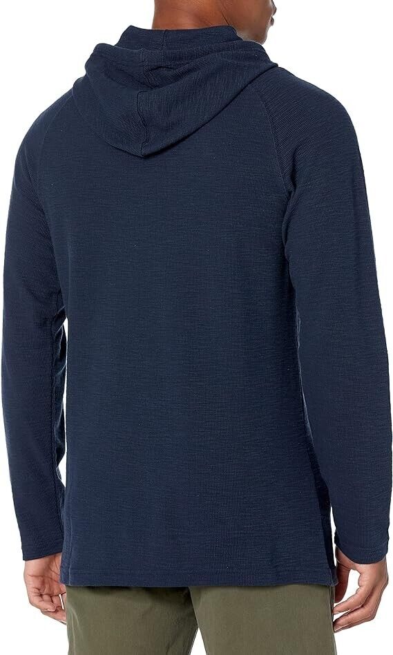 Amazon Essentials Men's Long-Sleeve Slub Thermal, Pullover Hoodie, Navy, LT