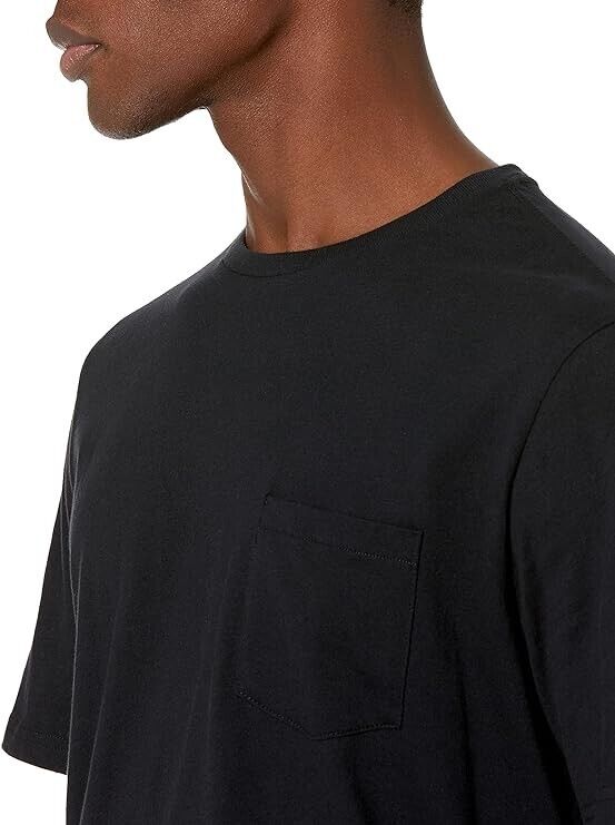 Essentials Men's 2-Pack Regular-Fit Short-Sleeve Crewneck T-Shirt, Black, Medium