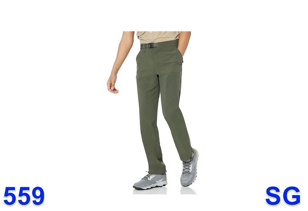 Amazon Essentials Men's Belted Moisture Wicking Hiking Pant, Dark Olive, 32WX29L