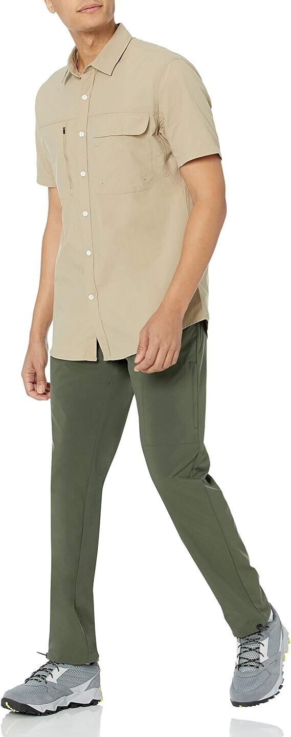 Amazon Essentials Men's Belted Moisture Wicking Hiking Pant, Dark Olive, 32WX29L