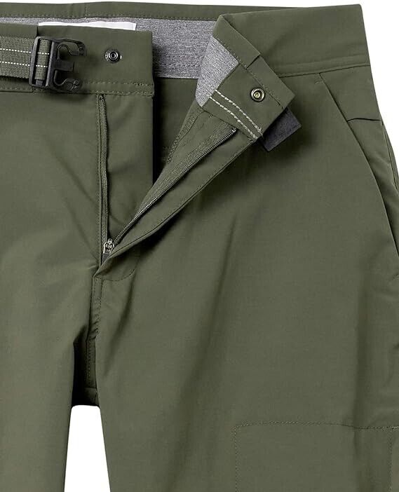 Amazon Essentials Men's Belted Moisture Wicking Hiking Pant, Dark Olive, 32WX29L