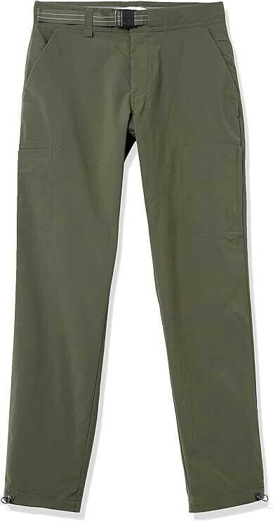 Amazon Essentials Men's Belted Moisture Wicking Hiking Pant, Dark Olive, 32WX29L