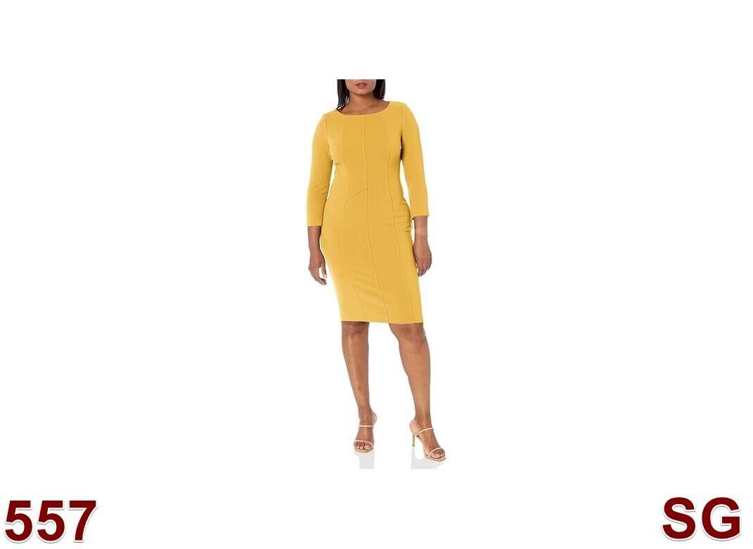 Calvin Klein Women's Petite Round Neck Fitted Long Sleeve Sheath Dress, Cream, 4