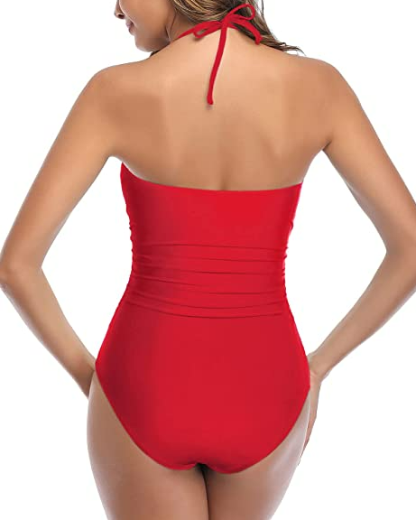 Tempt Me Women Cutout Swimsuits Tummy Control High Waisted Halter Bathing Suit M