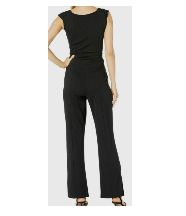 Bebe Ruffle Off the Shoulder Slit Leg Jumpsuit - Women's Size 10 - Black