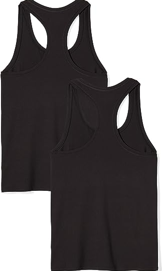 Amazon Essentials Women's Tech Stretch Racerback Tank Top Black Medium