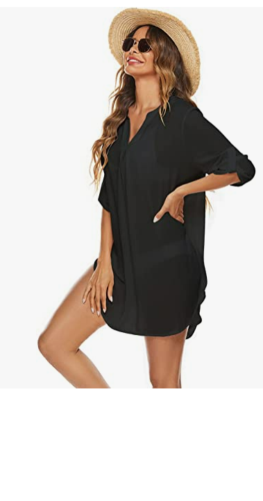Adreamly Womens Swimsuit Cover Up Shirt Bikini Swimwear Bathing Suit Beach Dress
