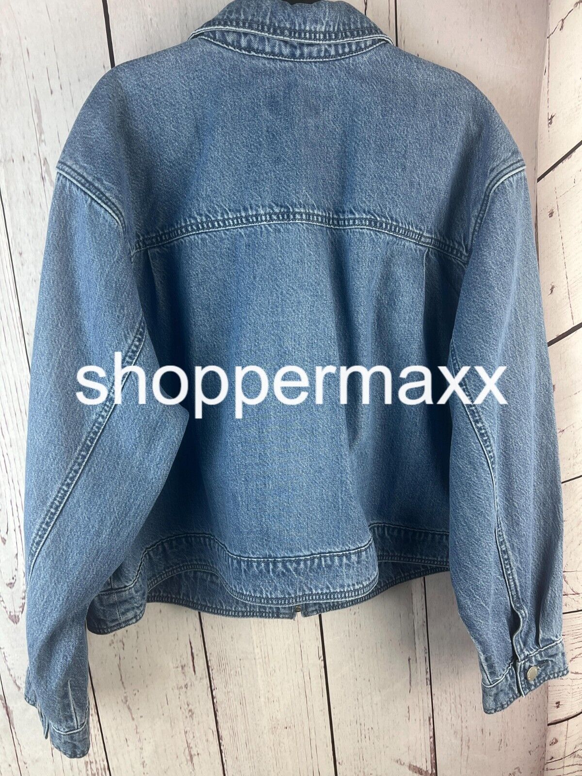 Women's Denim Cargo Jacket - Universal Thread, Medium Wash, Size 2X