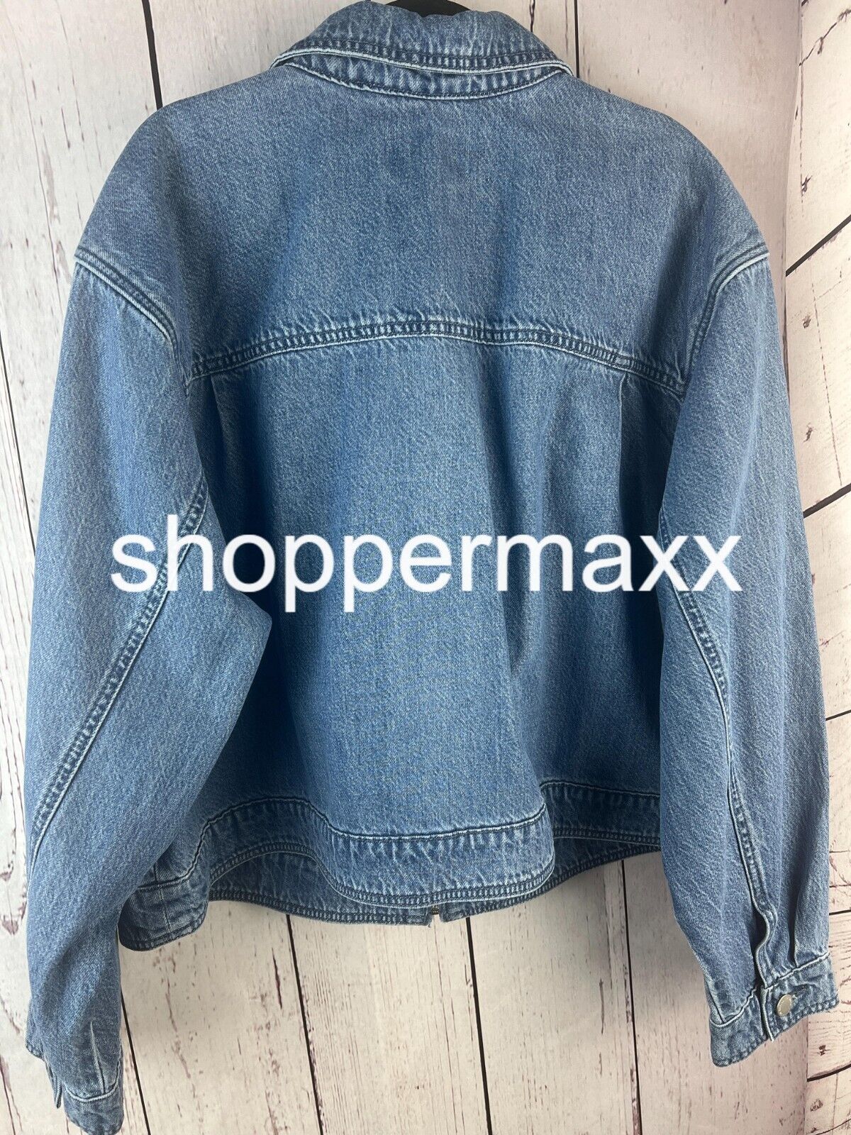 Women's Denim Cargo Jacket - Universal Thread, Medium Wash, Size 2X