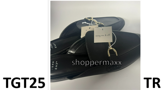 Women's Sandy Mule Flats - A New Day, Black, Size- 9