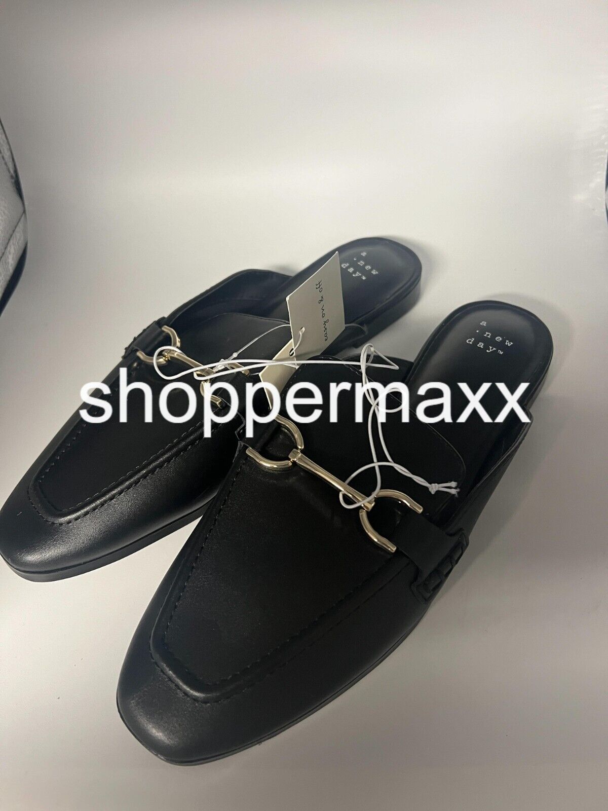 Women's Sandy Mule Flats - A New Day, Black, Size- 9
