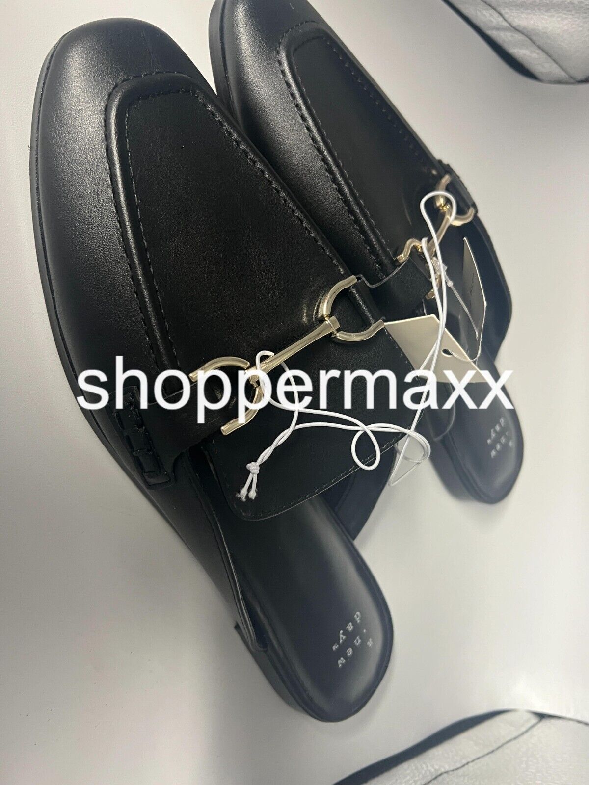 Women's Sandy Mule Flats - A New Day, Black, Size- 9