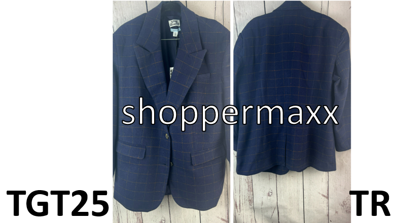 Women's Long Sleeve, Prep Check Blazer - Future Collective, Navy Blue, Size XL