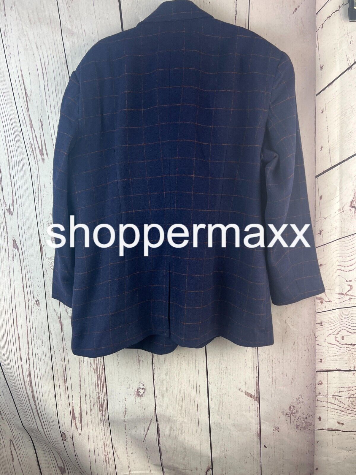 Women's Long Sleeve, Prep Check Blazer - Future Collective, Navy Blue, Size XL