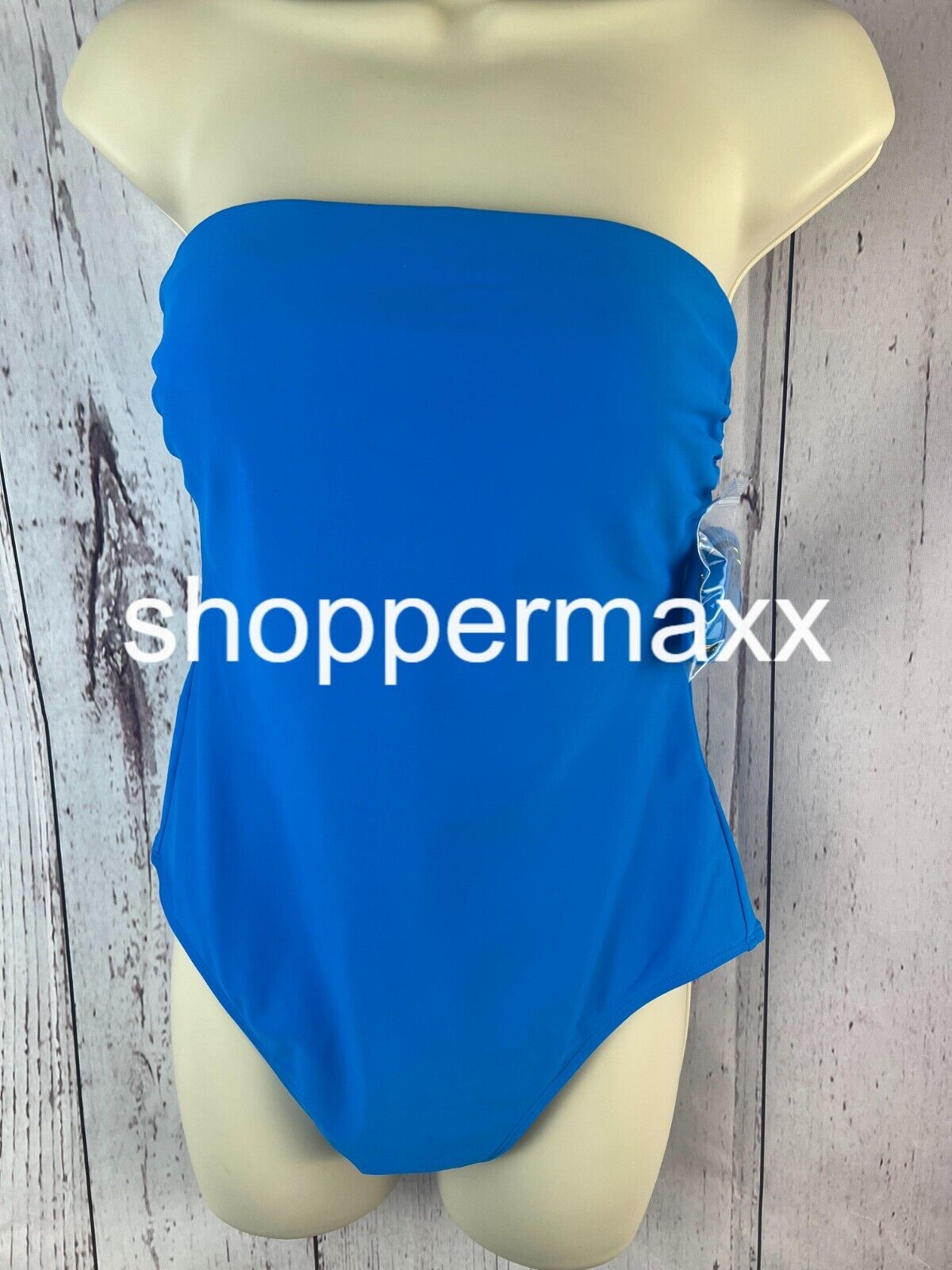 Women's Halter Keyhole Bandeau One Piece Swimsuit - Shade & Shore, Blue, Size M