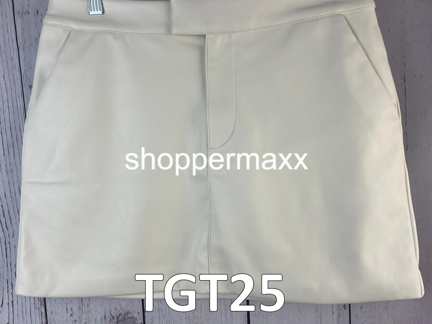 Women's Faux Leather Mini Skirt - A New Day, Cream, Size Medium