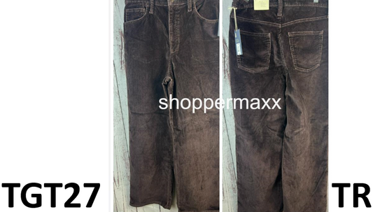 WOMEN'S HIGH-RISE CORDUROY WIDE LEG JEANS - UNIVERSAL THREAD, BROWN, SIZE 12